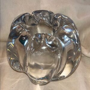 1940's Orrefors Crystal Rose Bowl, designed by Edvin Ohrstrom.SIGNED